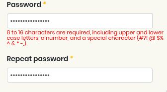 Inpost bad password rule screenshot