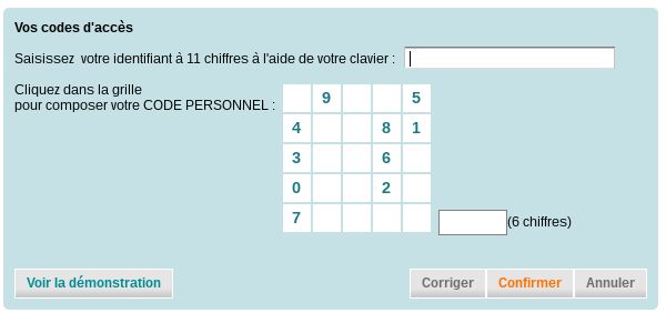 Crédit Agricole Centre-Est bad password rule screenshot