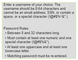 IRS bad password rule screenshot