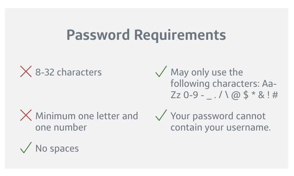 Capital One bad password rule screenshot