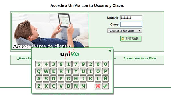 Unicaja bad password rule screenshot