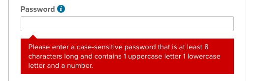 Mindware bad password rule screenshot